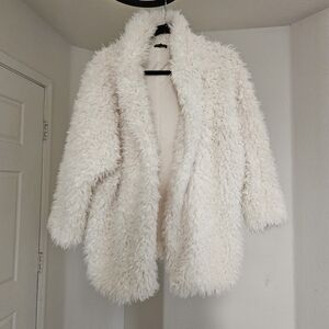Express Faux Fur Cream Jacket
